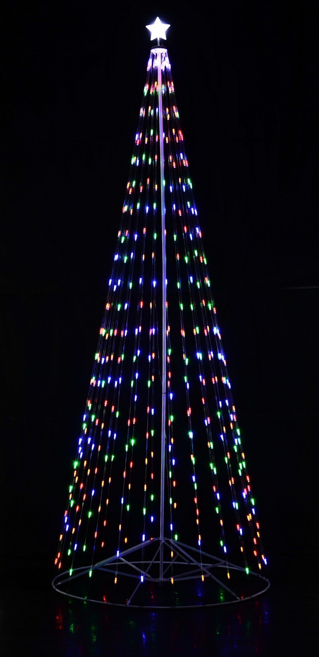 144″ 12 ft Outdoor Multi-Color LED Cone Tree w/Collapsible base with ...